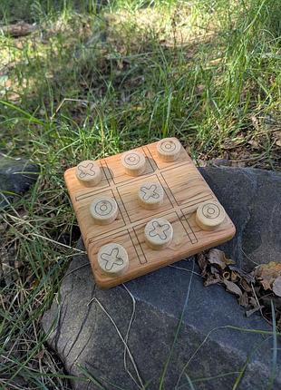Настольная игра крестики нолики из дерева эко игрушка на логику для детей
