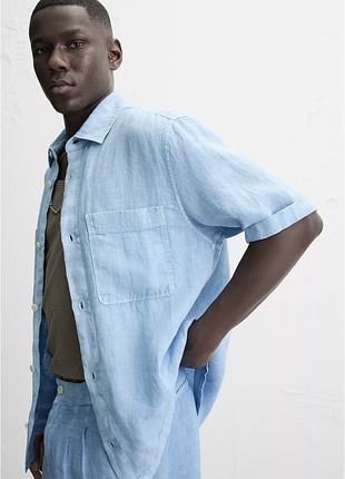 Льняная рубашка zara