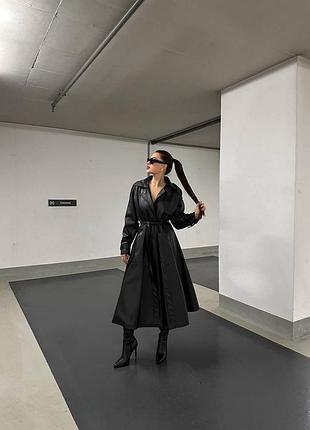 Наша горячая новинка!! тренч с эко-кожи на замше с подкладкой модель: 3180 размер: хs-s, m-l материа