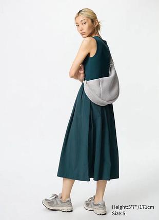 Сукня uniqlo темно-зелена combination dress sleeveless