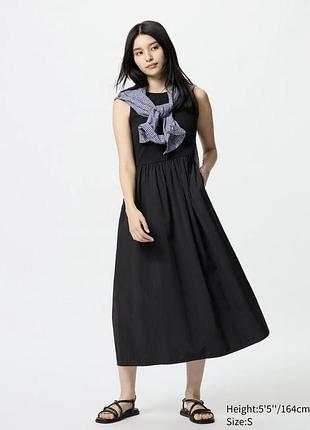 Сукня uniqlo чорна combination dress sleeveless