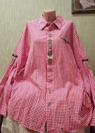 Неймовірна рубашка баварія батал в клітинку з едельвейсом🪷🪷🪷