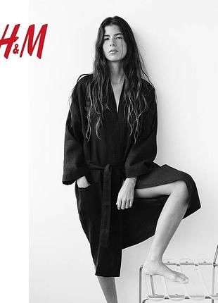 Халат из более "выгорающего" льна h&amp;m home stone washed,p s/m