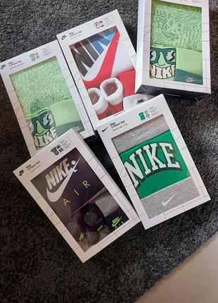 Новые комплекты наборы nike для новорождённых на подарок выписку крестины 0-6 6-12мес