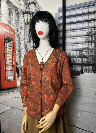 Дизайнерский эксклюзивный люксовый кардиган margarethe classics в цветочный принт