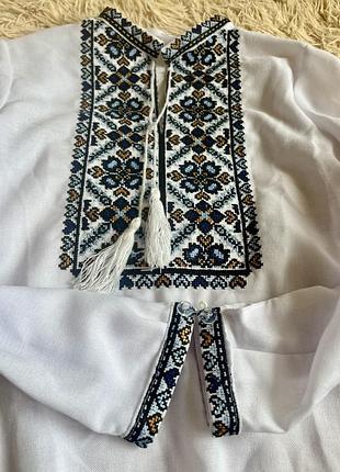 Нова біла дитяча вишиванка сорочка 6-8 років 32 (128) р. хлопчику льон