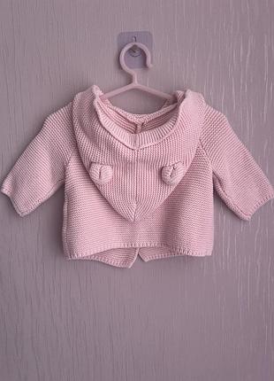 Вʼязаний кардиган / вʼязані кардигани/ кофти 0-3 місяці / 56/62 см