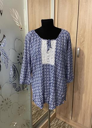 Натуральна легенька блуза 50-52 розмір