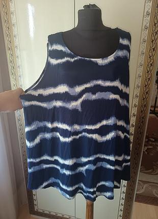 Женская ажурная маечка натуральная ткань тянется отлично большой размер батал