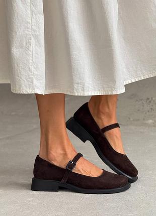 Sale удобные женские замшевые коричневые туфли на каблуке осенние натуральная замша весна осень