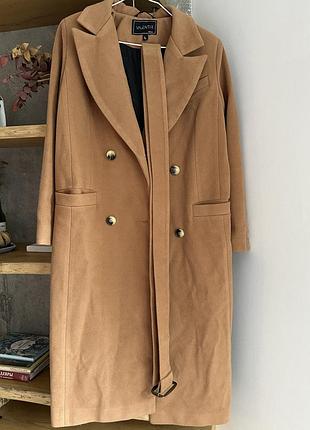 Пальто демисезон женское бежевое классическое