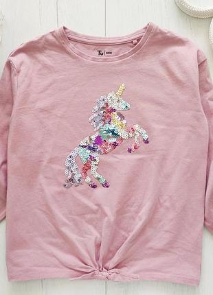 8 лет, рост 128 лонгслив с единорогом артикул: 24320 бренд: tu (ти-ю)