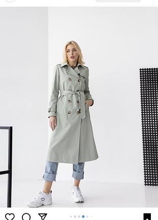 Тренч , фісташкового кольору , розмір 40