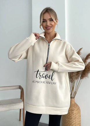 Худи, cвитшот женский трехнитка на флисе 5 цветов 42-46  sin1026-0276rве