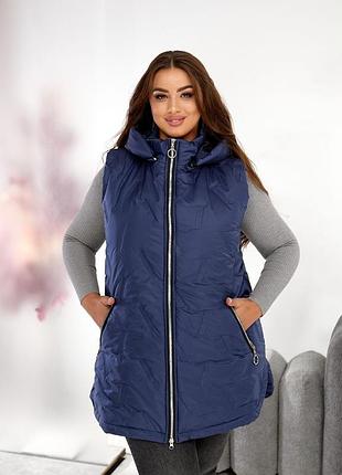 Женская жилетка большого размера с капюшоном 🍂