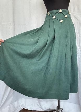 Вінтаж лляна спідниця юбка баварська альпійська октоберфест дірндль дирндль