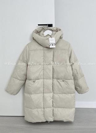 Пуховик zara пухове пальто куртка