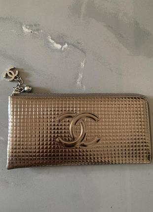 Клатч оригінальний шанель золотистий б/у
