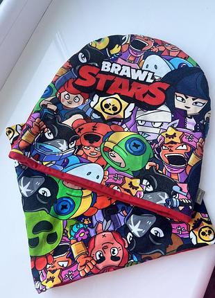 Комплект шапка і хомут для хлопчика бравлстарс для хлопчика