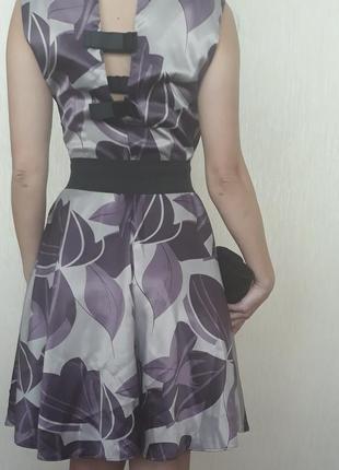 Платье с поясом, лиловое платье, летнее платье с цветочным принтом10 фото