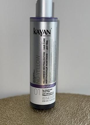 Шампунь для нейтралізації жовтизни волосся kayan professional
