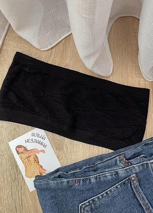 Топ бандо резинка без бретель еластичний