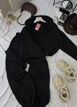 Жіночий повсякденний спортивний костюм двійка штани та кофта з капюшоном тканина двонитка люкс