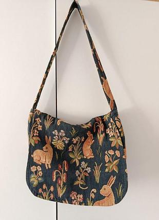 Tapestry франция сумка через плечо гобелен "заяц в цветах"