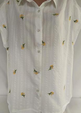 Легкая удобная блузка из коттона большого размера