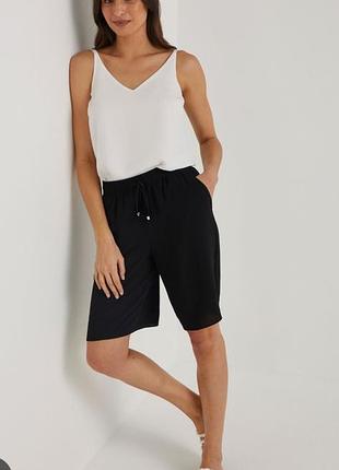 Шорты женские papaya u914 l 48р., полулепяные, черные, лен с вискозой