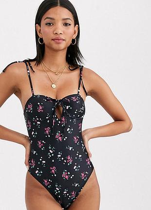 Купальник fashion union чорний квітковий