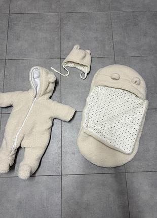 Дитячий набір конверт, шапка та комбінезон