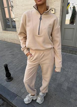 Женский теплый спортивный костюм утепленный на флисе зимний зима осень