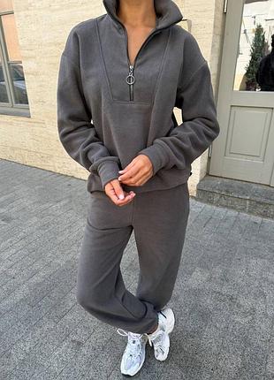 Женский теплый спортивный костюм утепленный на флисе зимний зима осень