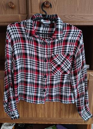 Рубашка твидовая клетка гусиная лапка