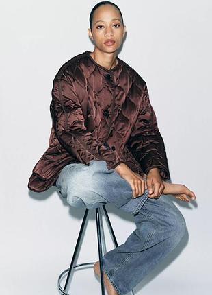 Новая коллекция 🤎🤎куртка с шелковым блеском zara