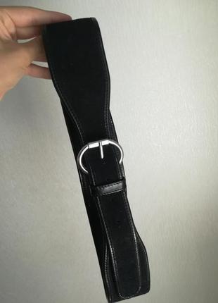 Чорний ремінь з натуральної шкіри бренд marks&spencer