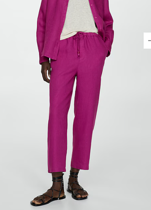 Штани льон mango