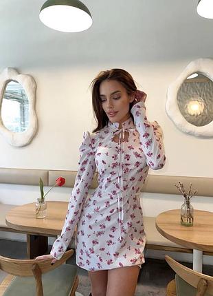 Сукня міні в квітковий принт 3