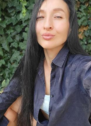 🩷льон🩷рубашка натуральная🩷цвет мокрый асфальт💗