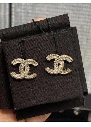Преміальні сережки монограма логотип chanel