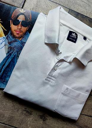 Классическая мужская рубашка поло otto kern regular fit в белом цвете размер l