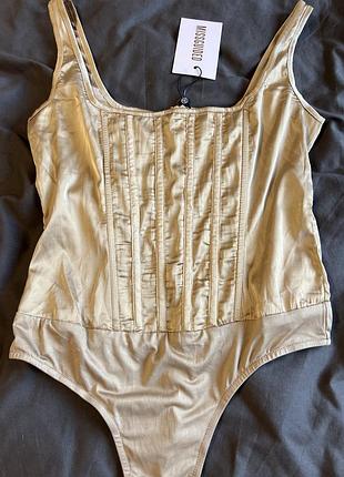 Дуже гарний боді, корсет, корсет з кісточками missguided розмір uk8 s m в кремовому кольорі