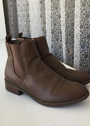 Жіночі коричневі ботинки челсі 38 розмір