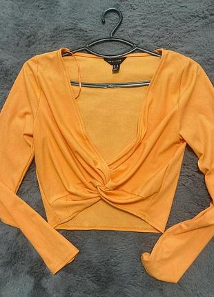 Модний яскравий 🍊кроп в рубчик р 14/наш м/л new look нью лук