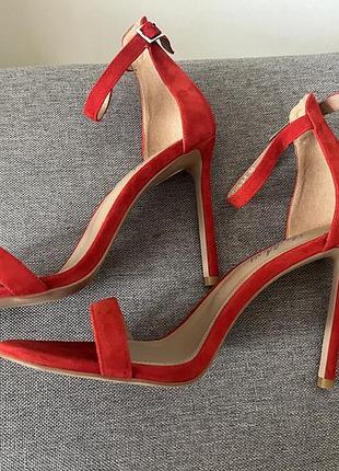 Замшеві жіночі червоні босоніжки miamay 39 розміру