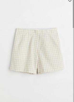 Лляні шорти у клітинку з нової колекції h&m