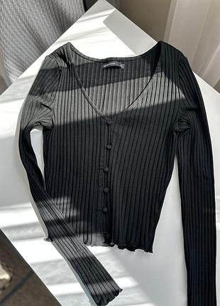 Кофтинка на ґудзиках чорна в рубчик house