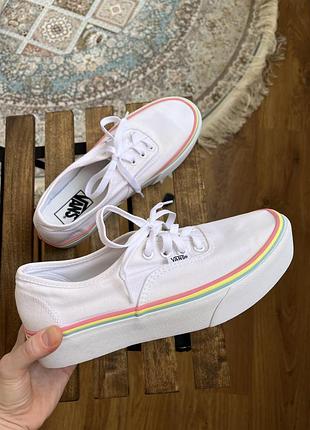 Кеди vans authentic platform 2.0 rainbow foxing