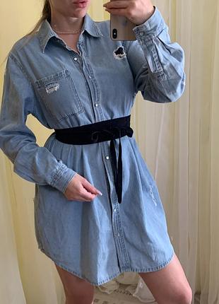 Сорочка плаття з розрізами